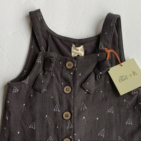 NWT Ettie + H Cadan Rocketship Overall (12/18 Mo) - Picture 5 of 7